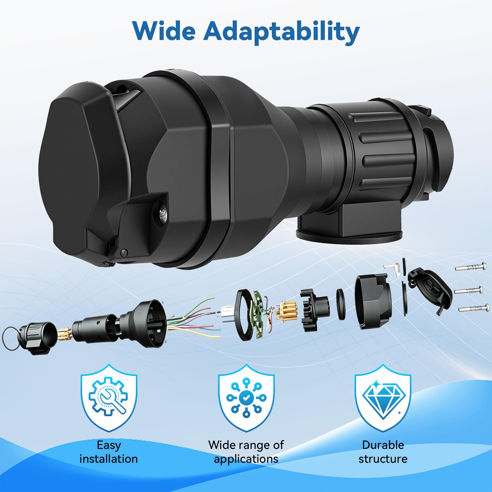 Anhängerstecker 13 Polig Adapter, 13 Polig auf 13 Polig Adapter,12V Anhängersteckdose von 13 auf 13 Pins, wasserdicht, stecker 13 polig für pkw anhänger, Anhängerkupplung, Adapterstück