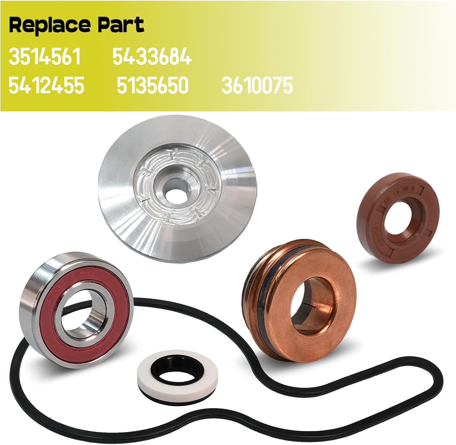 Water Pump Billet Aluminum Impeller Bearing and Seal Compatible with Polaris Sportsman 600 700 800 Ranger 700 800 RZR 800 2002-2014