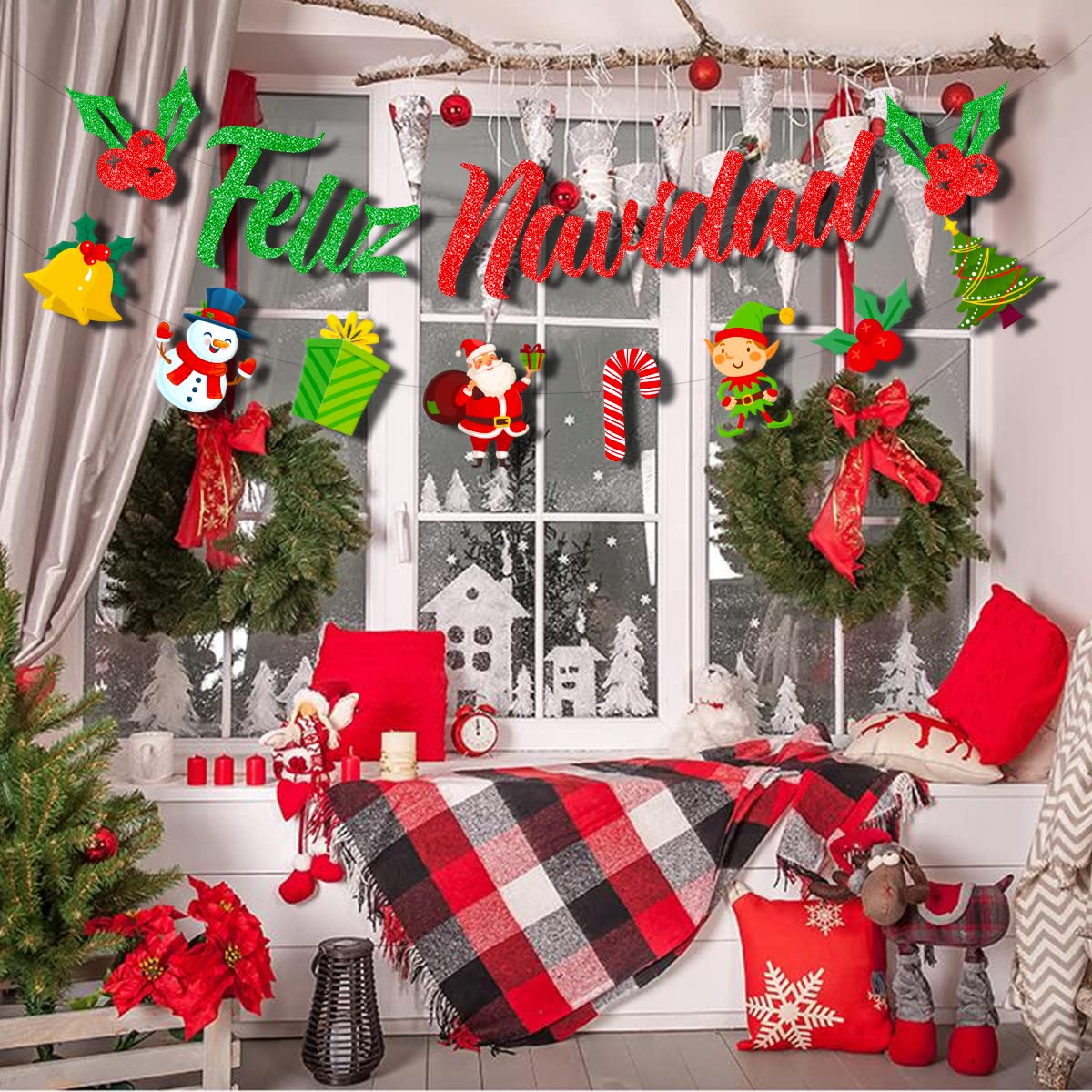 Kersthuisjes - Polyester - Binnen - Kerstman - Kerstversiering kopen
