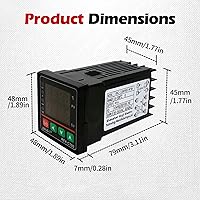 Vista 4 de Controlador de temperatura PID, pantalla digital REX-C100 Caja de controladores de temperatura con relé de estado sólido SSR 40DA y sonda termopar