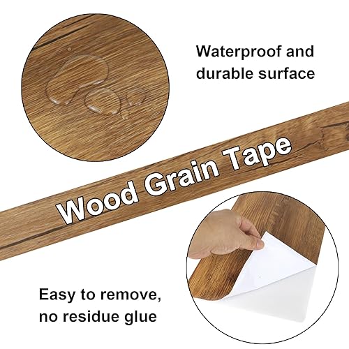 Miniatura 3 de BOMEI PACK Begonia - Cinta de reparación de grano de madera, 1 rollo de 33 pies, parche de reparación autoadhesivo para muebles, pisos, armarios,