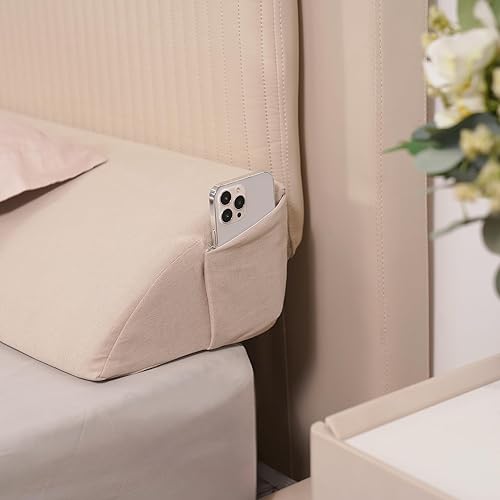 Aurako Almohada de cuña para cama de tamaño individual, almohada para cabecero, colchón de cuña, relleno de huecos de cama, triángulo, cuñas de