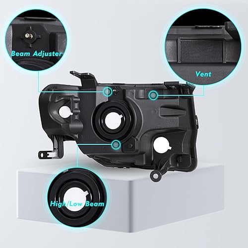 Miniatura 3 de TUSDAR Juego de faros delanteros de repuesto para Ford Escape SUV 2008-2012, lado del pasajero y del conductor, reflector ámbar con lente ahumada