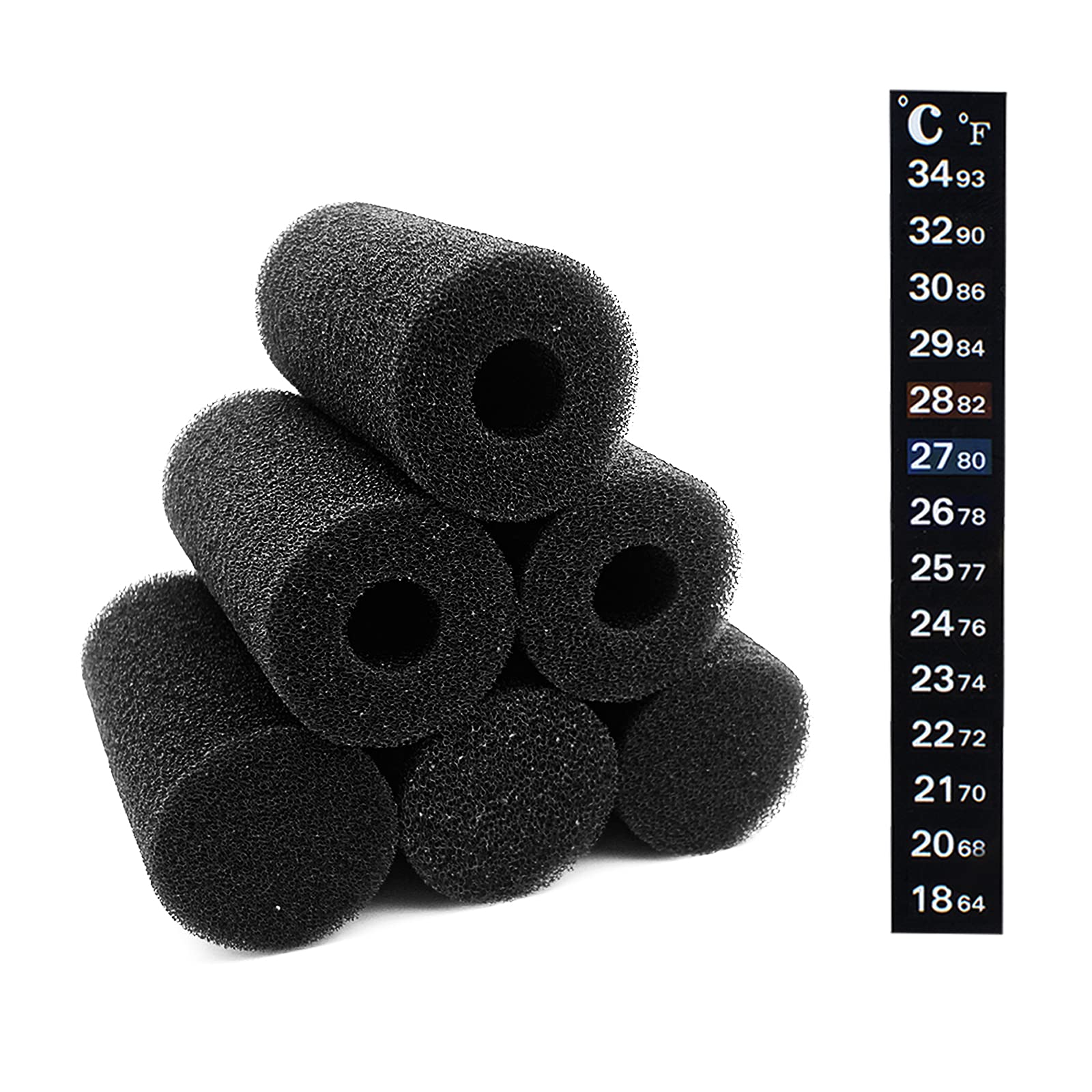 IAFVKAI 6 PCS Pre-Filter Sponge Aquarium Foam Sponge Roll Intake Filter Cover for Fish Tank (Middle)
