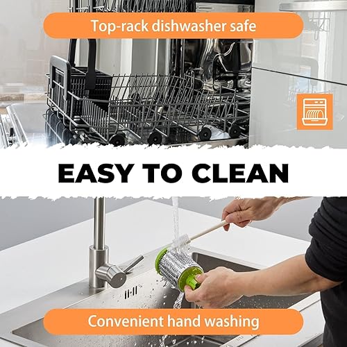 Miniatura 7 de KucheCraft Rallador de queso con asa, rallador de queso parmesano de cocina con 2 tambores de acero inoxidable, rallador de queso giratorio de mano