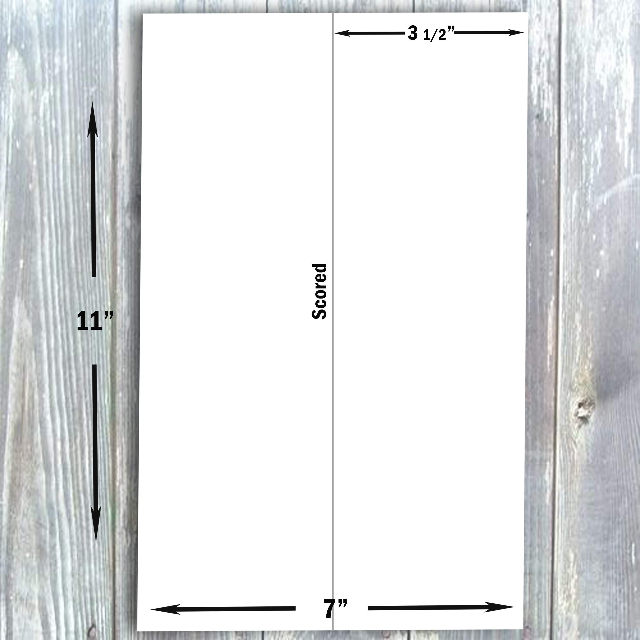 Hamilco Tarjetas de mesa plegadas de 3 1/2 x 11 pulgadas, papel de cartulina blanca, cubierta de 80 libras, paquete de 100