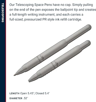 Fisher Space Pen Telescoping Pen, Pressurized Ballpoint Pen, Compact Size, Writes Upside Down and in Extreme Temperatures, Smooth Black Ink, Medium Point, Gift Box