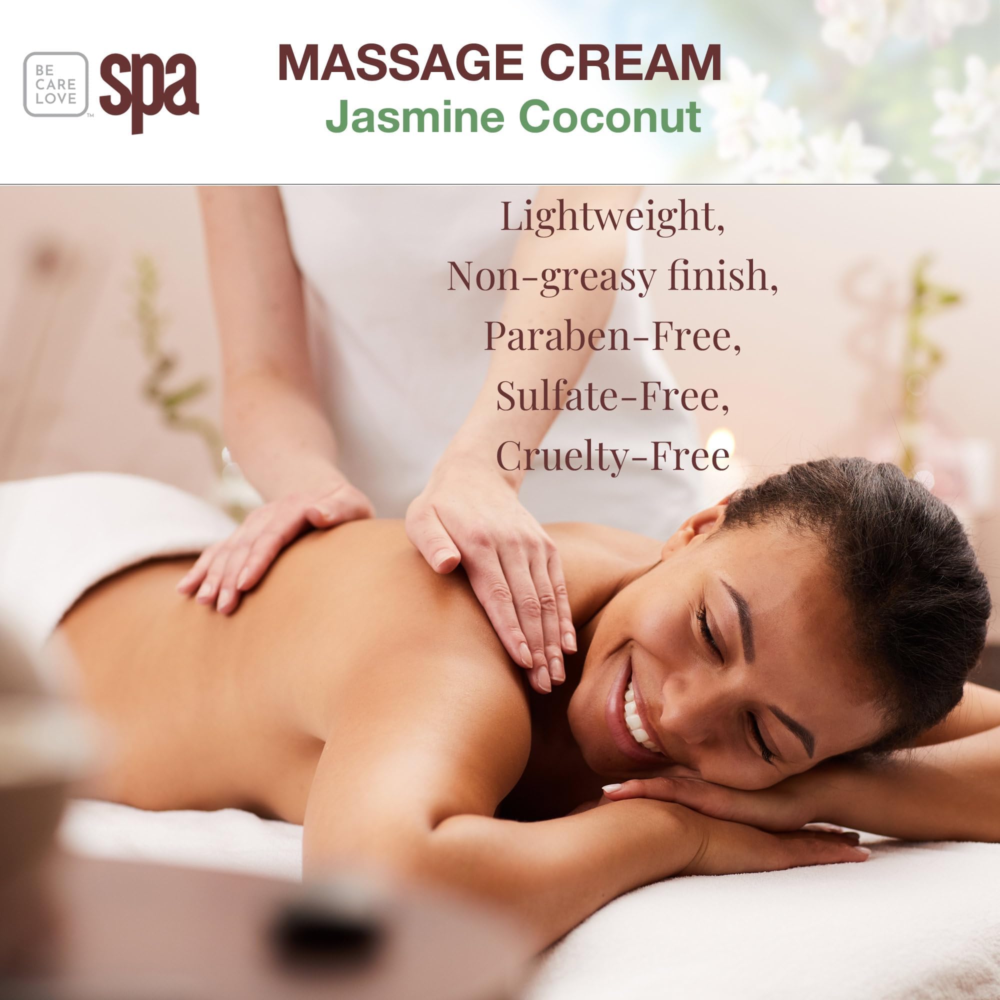 Bio Creative Lab Spa Jasmin Coconut Skin Smoothing Massage Cream, 16 oz