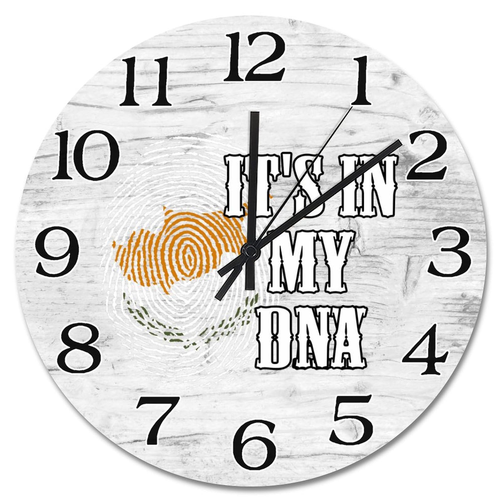 Horloge murale drapeau de Chypre de 30,5 cm à piles pour salon