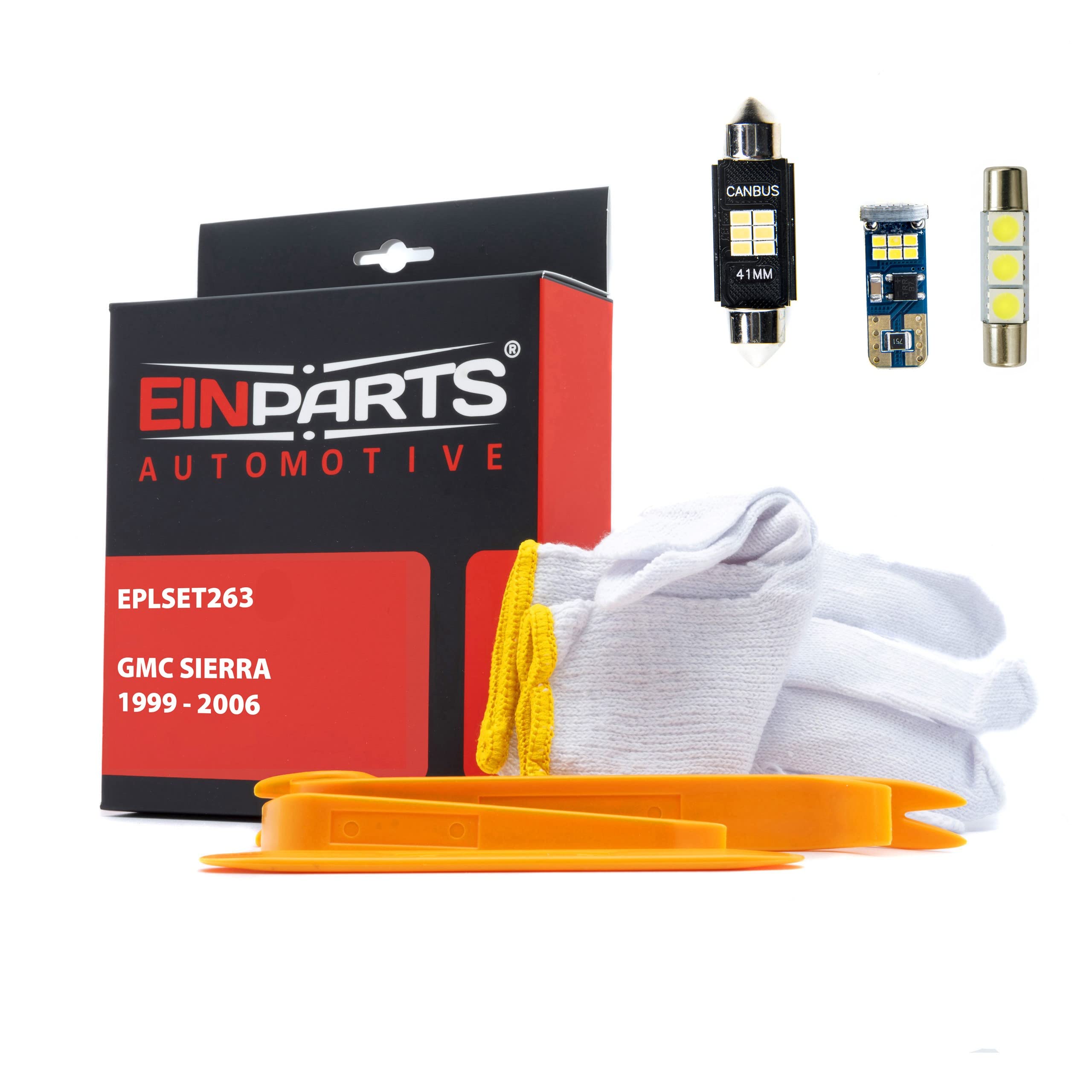 EinParts Juego de Bombillas LED para Coche, Sin errores Can-Bus, para interior de coche especifico para Gmc Sierra 1999-2006, 13 piezas