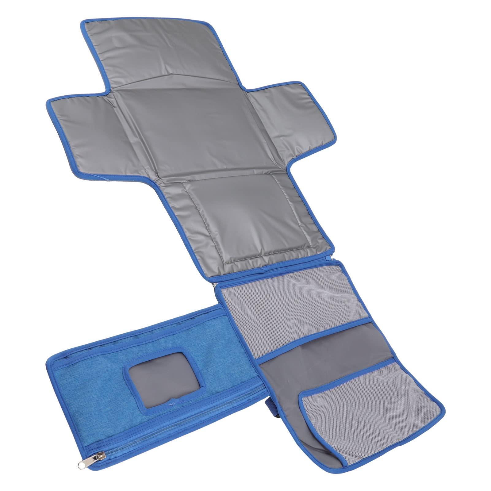 Cambiador de bebé Cambiador de pañales portátil Cambiador de Viaje Plegable con Correa de asa Desmontable para Salidas Cochecito Uso en automóvil Material no Tejido 236 g (Blue)