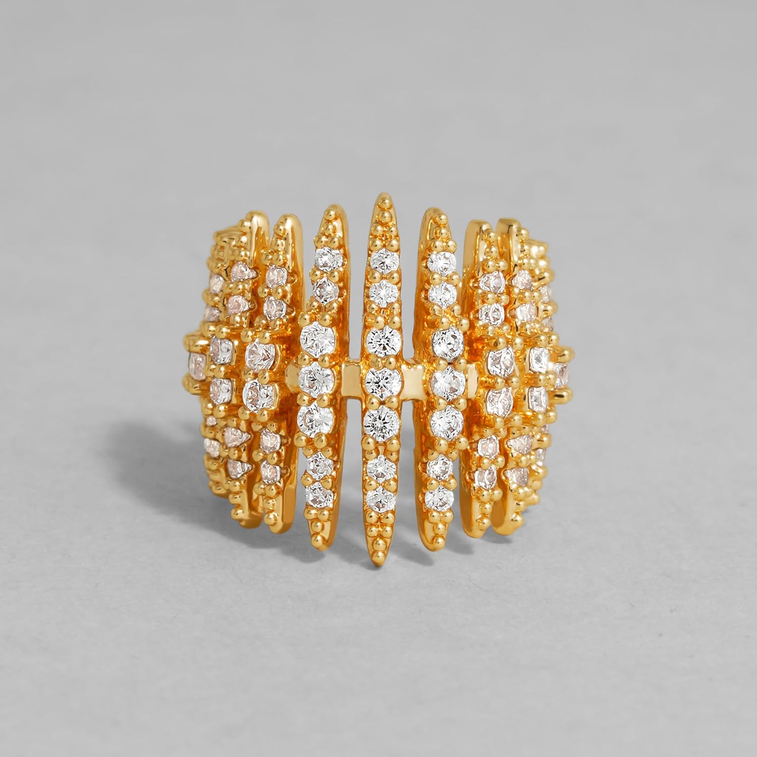 DREMMY STUDIOS Women Ear Cuff Non Piercing | 14K Gold Plated Cubic Zirconia Fake Earrings Wrap Clip on Cartilage Earring | Lightweight Hypoallergenic Jewelry SINGLE EAR CUFF - Image 6