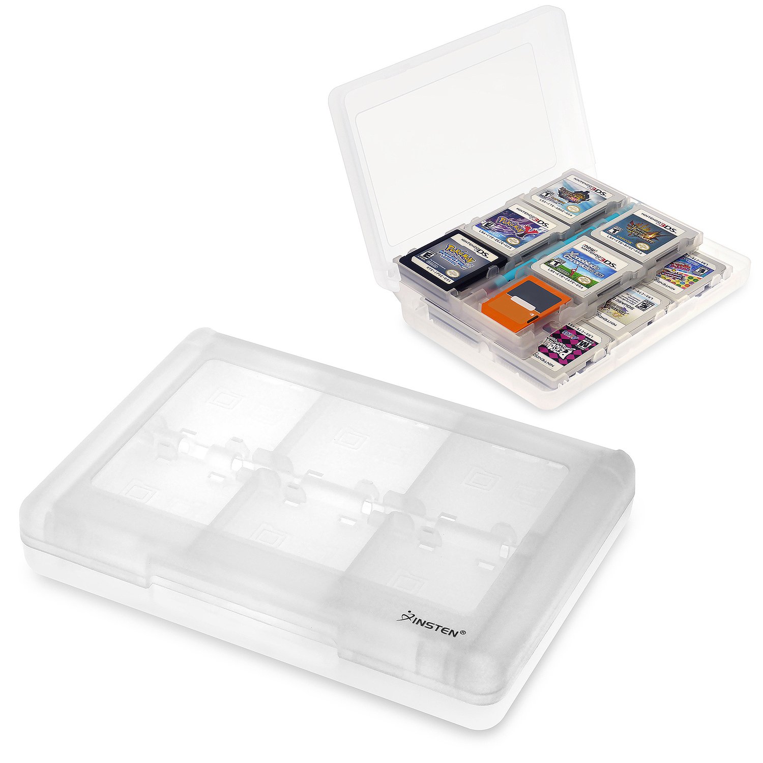 Everydaysource Compatible With Nintendo 3DS XL 2 packs 28-in-1 Game Card Cases - White , Smoke