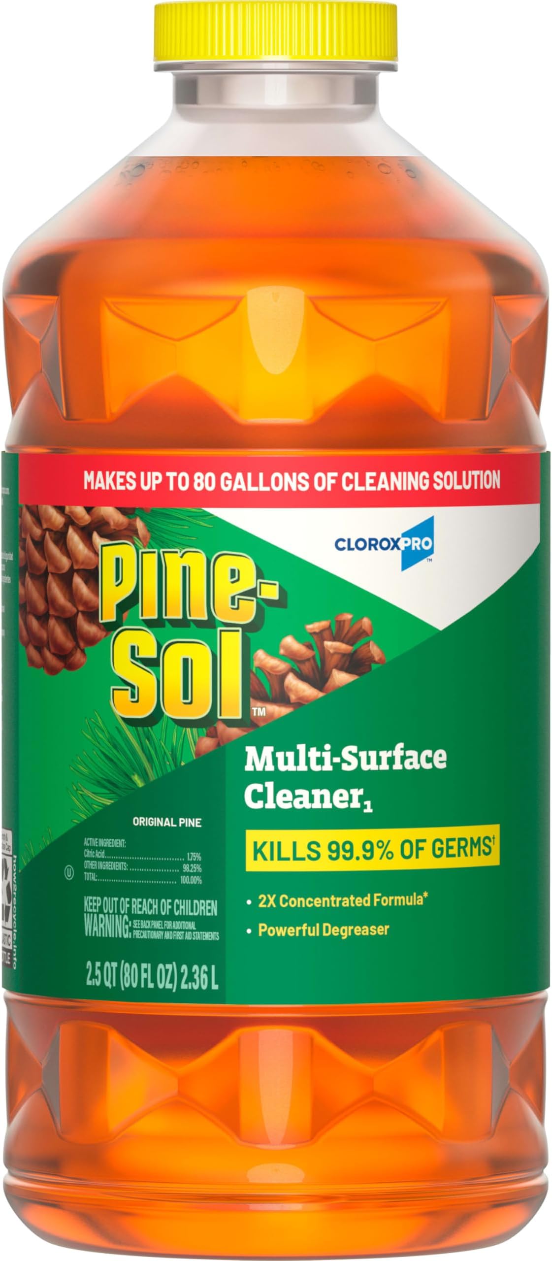 CloroxPro Pine-Sol Multi-Surface Cleaner, All Purpose Cleaner, Original Pine, 80 Fluid Ounces (Package May vary)