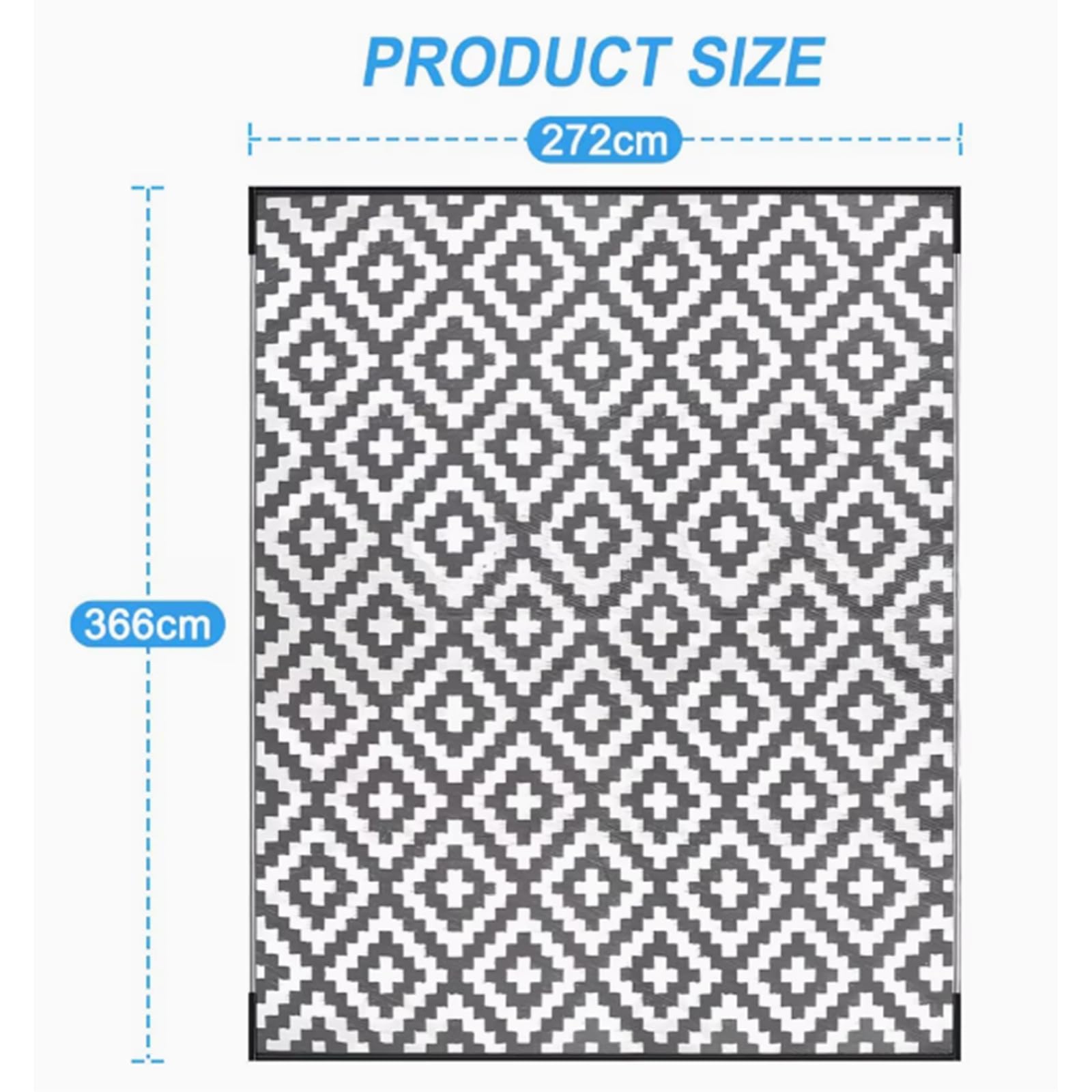 Tapis d'extérieur réversible en paille avec sac de transport