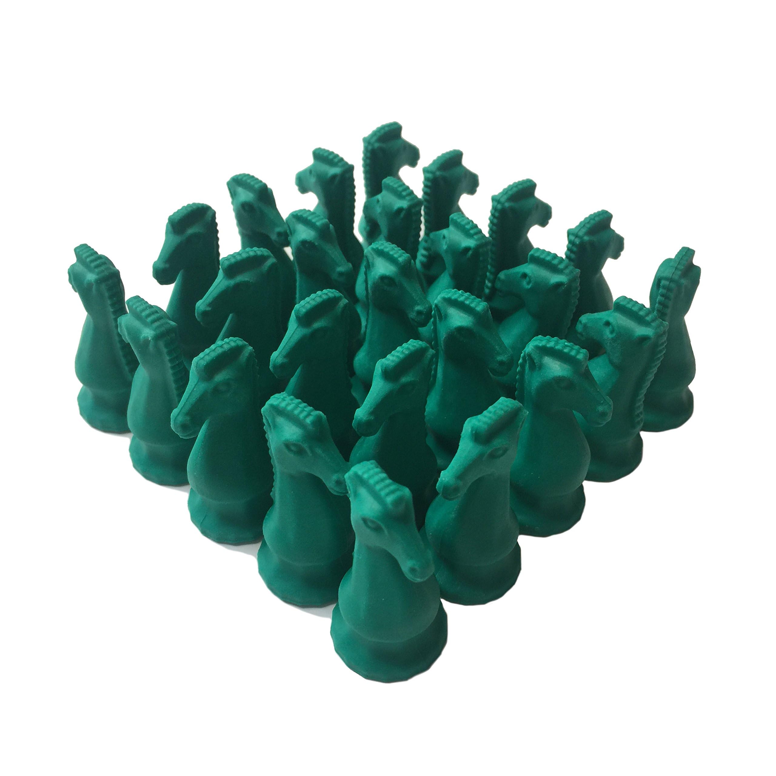 WE Games Green Knight - Gomme da cancellare a scacchi, confezione da 25