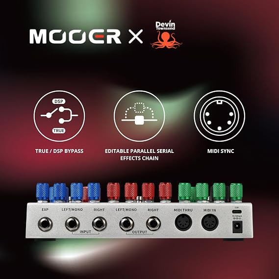 MOOER Ocean Machine II Guitar Effects Pedal - Dual Delay, Reverb & 120s Looper, 24 Presets, MIDI Compatible, Professional Ambient Pedal for Studio & Live Performance, Guitar, Bass, Keyboards