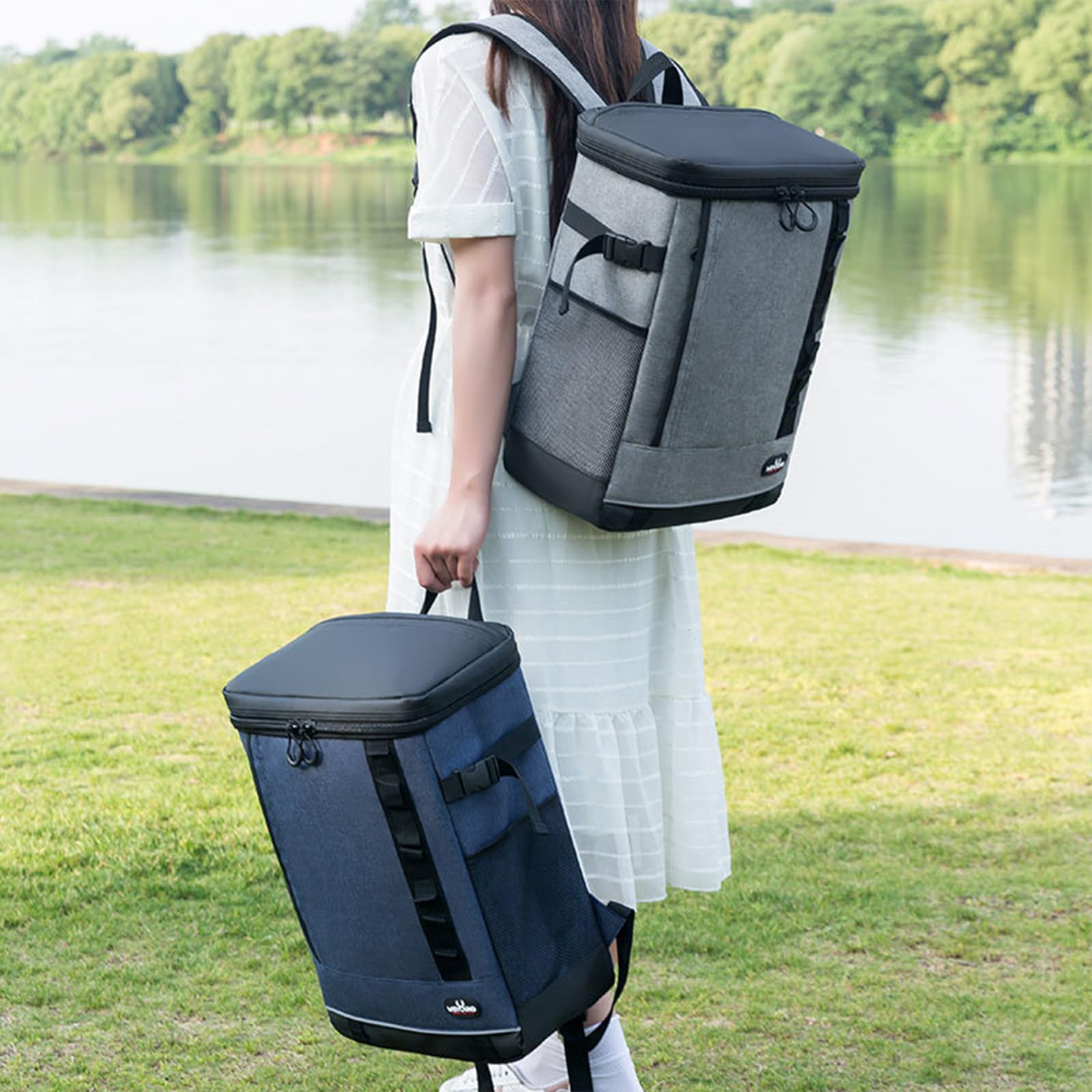 Zaino Frigo 30L, Zaino Termico, Borsa Termica Borsa Frigo, Zaino Termico Porta Pranzo, Zaino Termico con Lati Morbidi per Campeggio/BBQ/Attività Outdoor