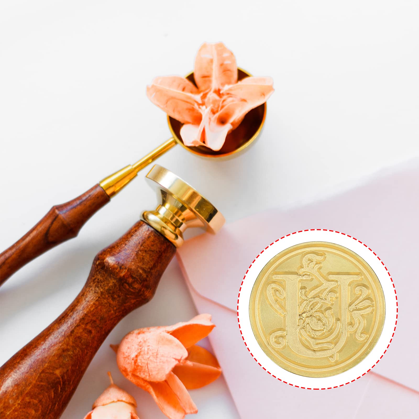 YOKIVE Alphabet Wax Seal Stamp, Letter Stamper with Removable Handle Head Decorate Postcards - Image 3