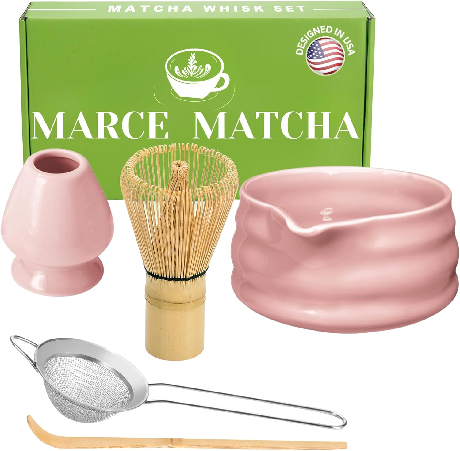 Marce Matcha Whisk Set Matcha Bowl with Spout, Matcha