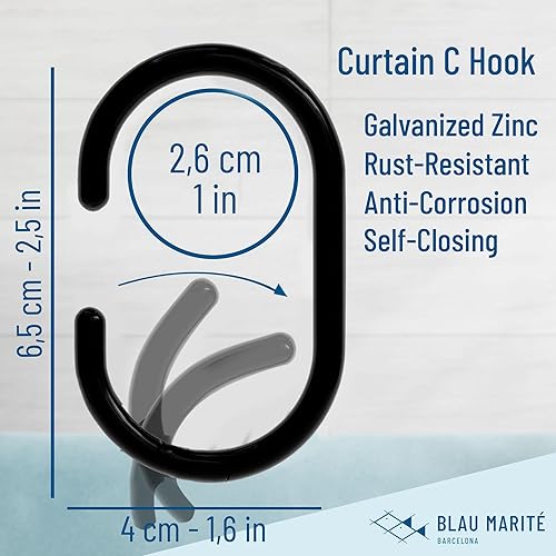 Miniatura 81 de Paquete de 10 ganchos de metal en forma de S para colgar, gancho resistente en forma de S con hebilla de seguridad, se adapta a barras de hasta 0.6