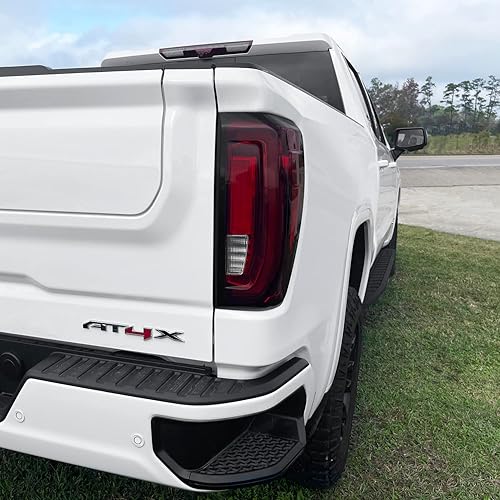 Miniatura 7 de SlickMod Tinte de humo de vinilo precortado para GMC Sierra 1500 2019-2023 (LED) (20% humo oscuro, 2. recorte de luz trasera)