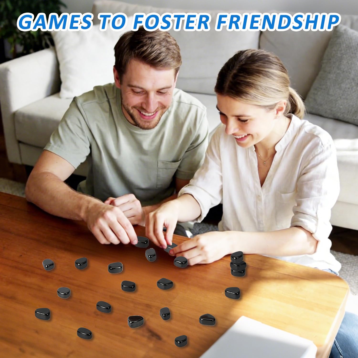 Chess Games Set with 20 Stones, 2026 New Multiplayer Board Game, Portable Chess Board Game for Kids Adults Family with Rope Party Travel & Camping, Family Games - 3