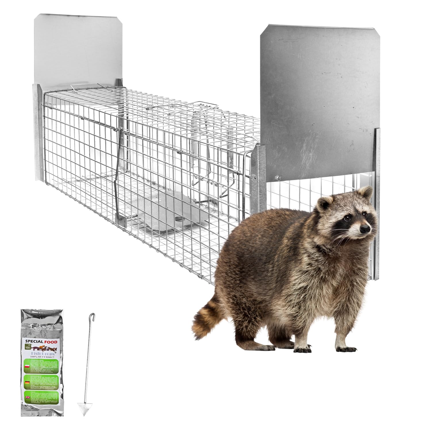Animales Humane Trampa Jaula Captura Gato Zorro Castor Mapache 130 x 34 x 34 cm Petigi