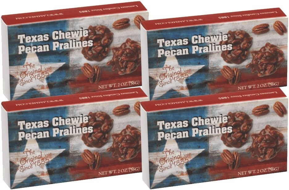 Texas Chewie Pecan Praline 2 Ounce Gift Box - Pack of 4