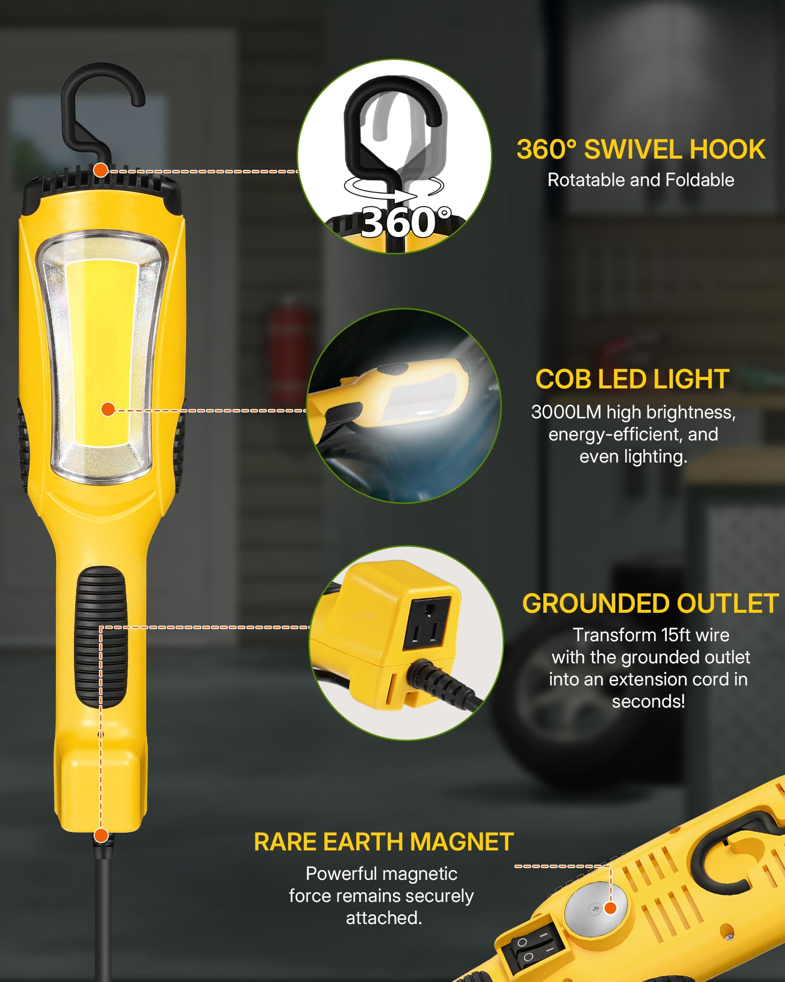 Luz de trabajo LED de 15 pies Y05WL06