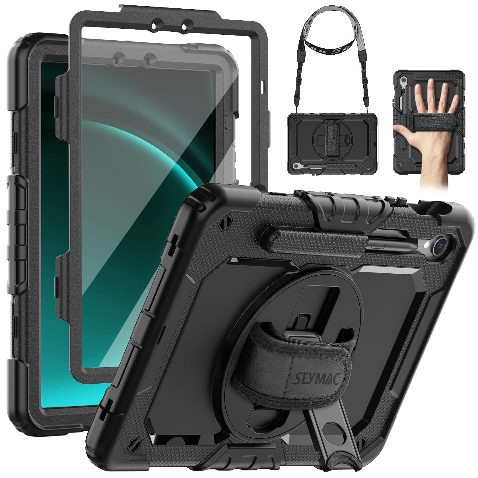 Samsung Galaxy S9 Hülle Mit Displayschutz SEYMAC Hülle für Samsung Galaxy Tab S9 FE 10.9 Zoll / S9 11 Zoll 2023