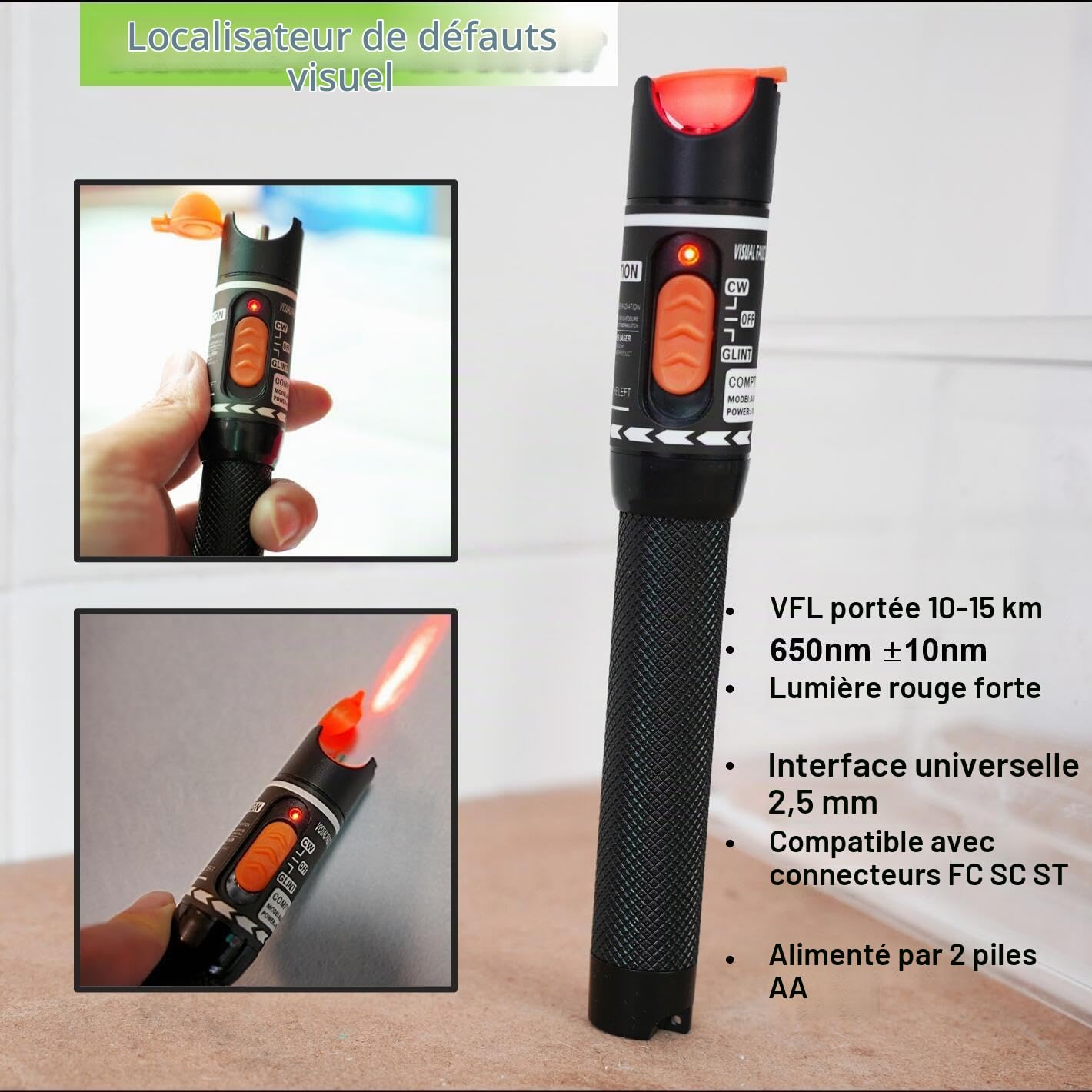 Fiber Optic FTTH Kit d'outils en fibre optique avec compteur de puissance optique avec test réseau RJ45 Localisateur de défauts en fibre optique