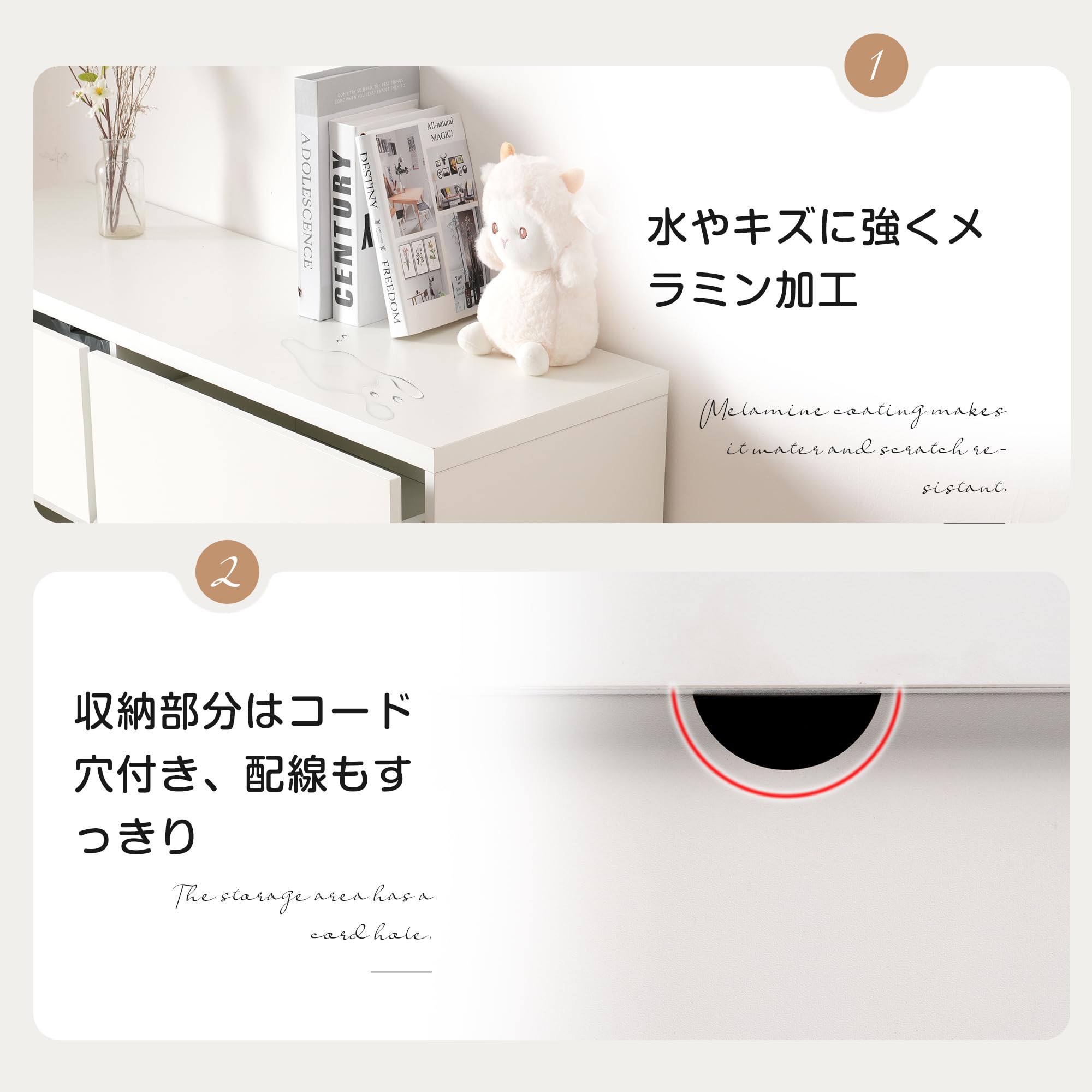 Amazon.co.jp: 3段キャビネット+幅調整デスク+ ハンガーラック+ラック  