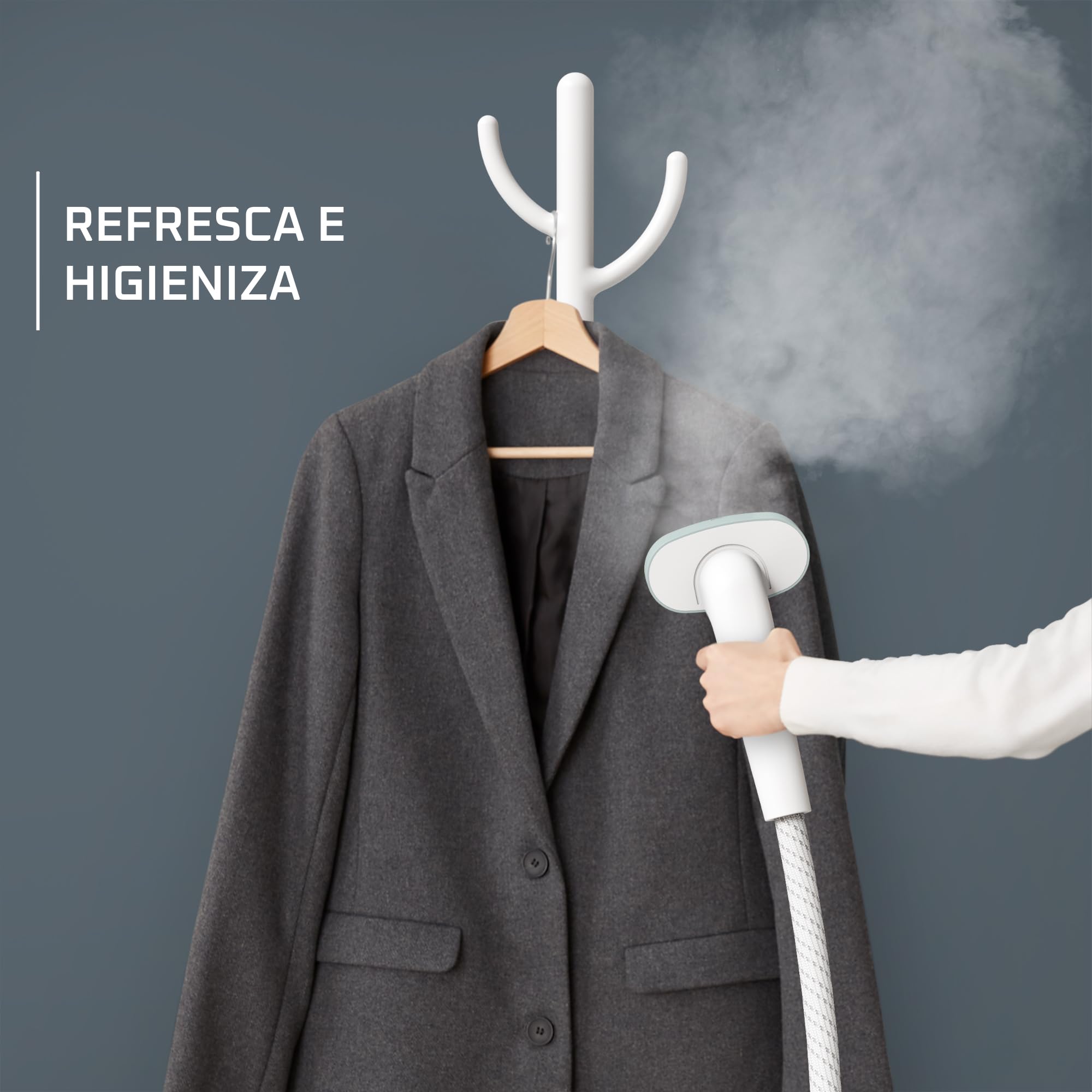 Rowenta Plancha de vapor Origin Home - Steamer de pie de 2000 W, modo Eco, incluye colgador de ropa, listo en 45 s, salida de vapor continua de hasta 42 g/min, potente vapor desinfectante, IS3274