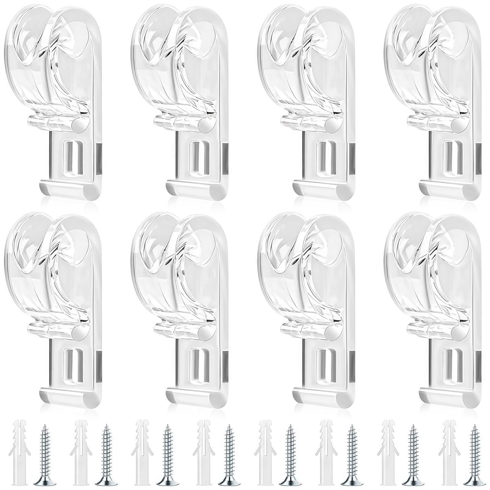 Tivleed Blind Cord Safety Device, Roller Blind Chain Connectors, Child Pet Safety Clips, 8 Sets Clear Plastic P-Clips with Screws and Pillars for Roman Roller Vertical Blinds