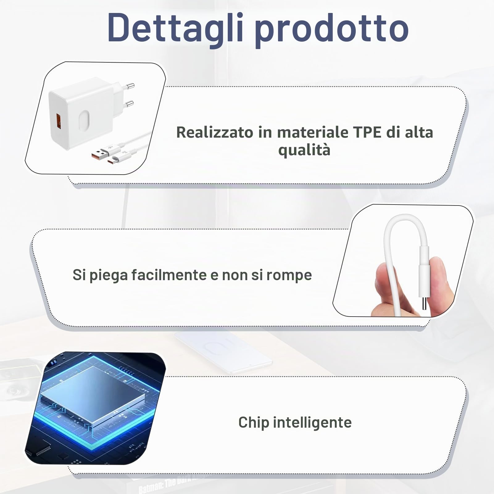 Caricabatterie USB-C 100W Hobeiy Con Cavo 1.5m | Ricarica Rapida Per Honor E Huawei, Power Delivery, Portatile