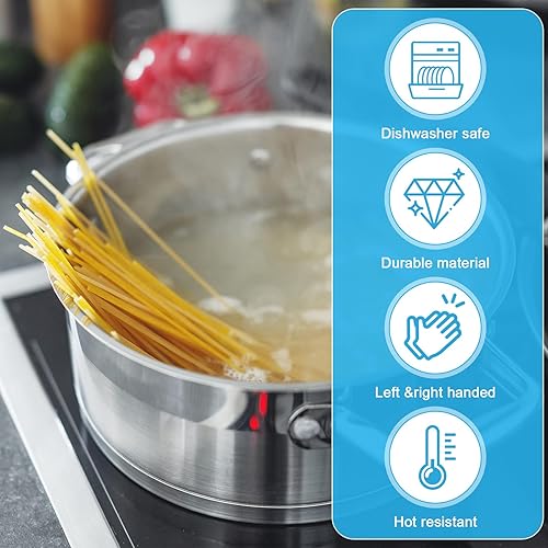 Miniatura 4 de TIESOME Colador de olla de acero inoxidable, colador de pasta con asa, escurridor duradero de plata para fideos para freír espagueti, frutas,