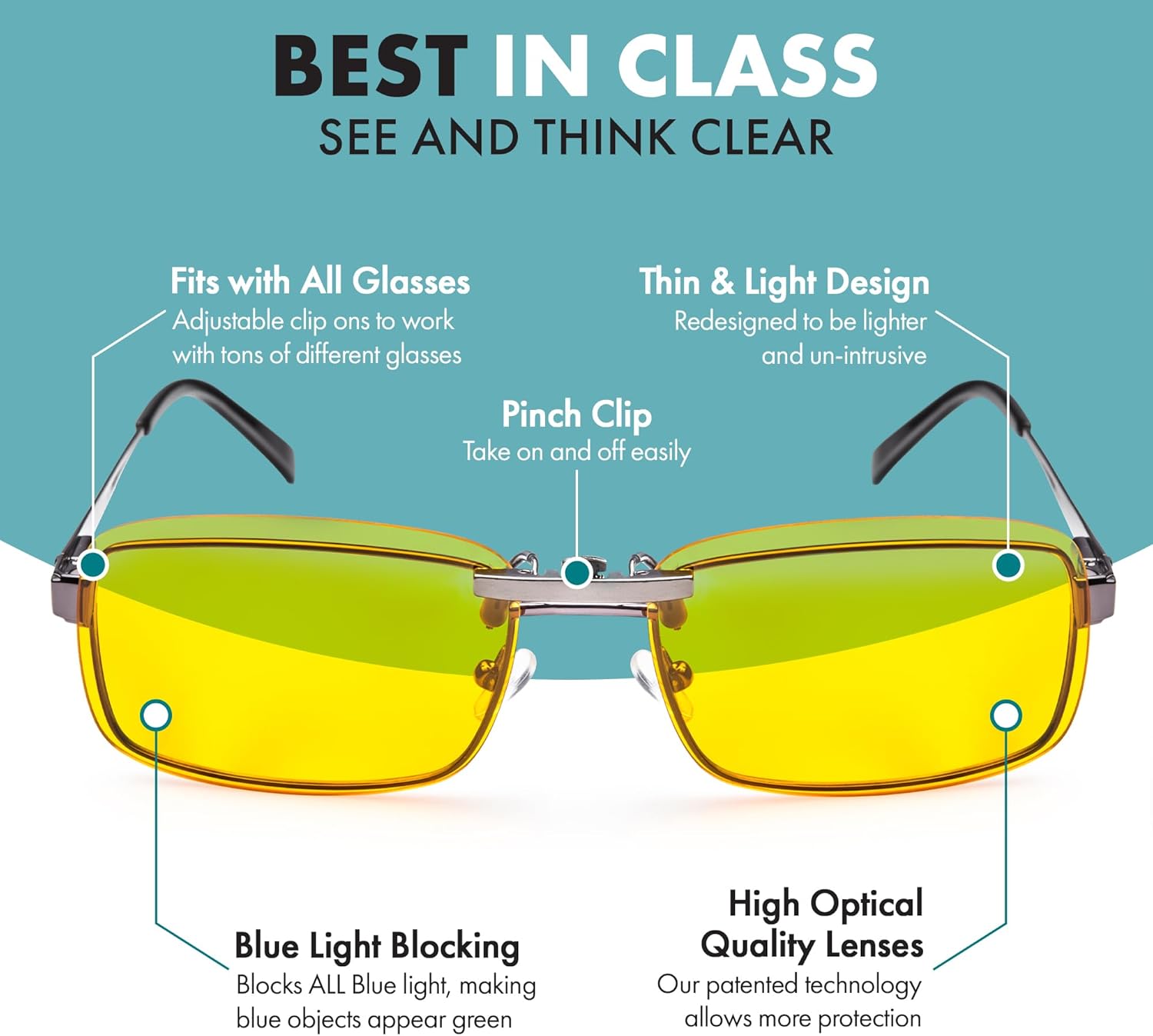 Prospek Blue Light Blocking Clip On For Women and Men