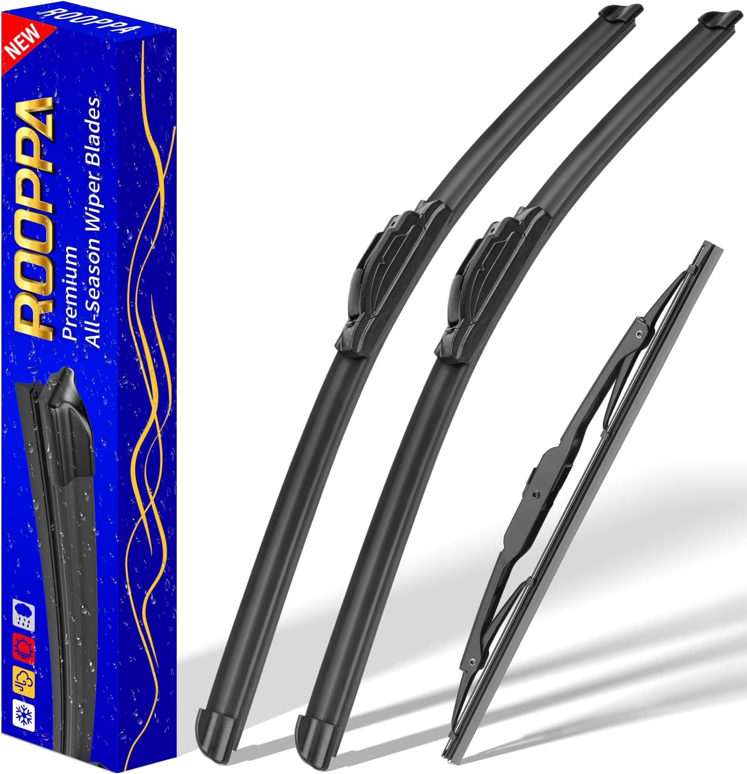 3 wipers Replacement for 2017-2019 Cadillac XT5, Windshield Wiper Blades Original Equipment Replacement - 24"/20"/11" (Set of 3) U/J HOOK