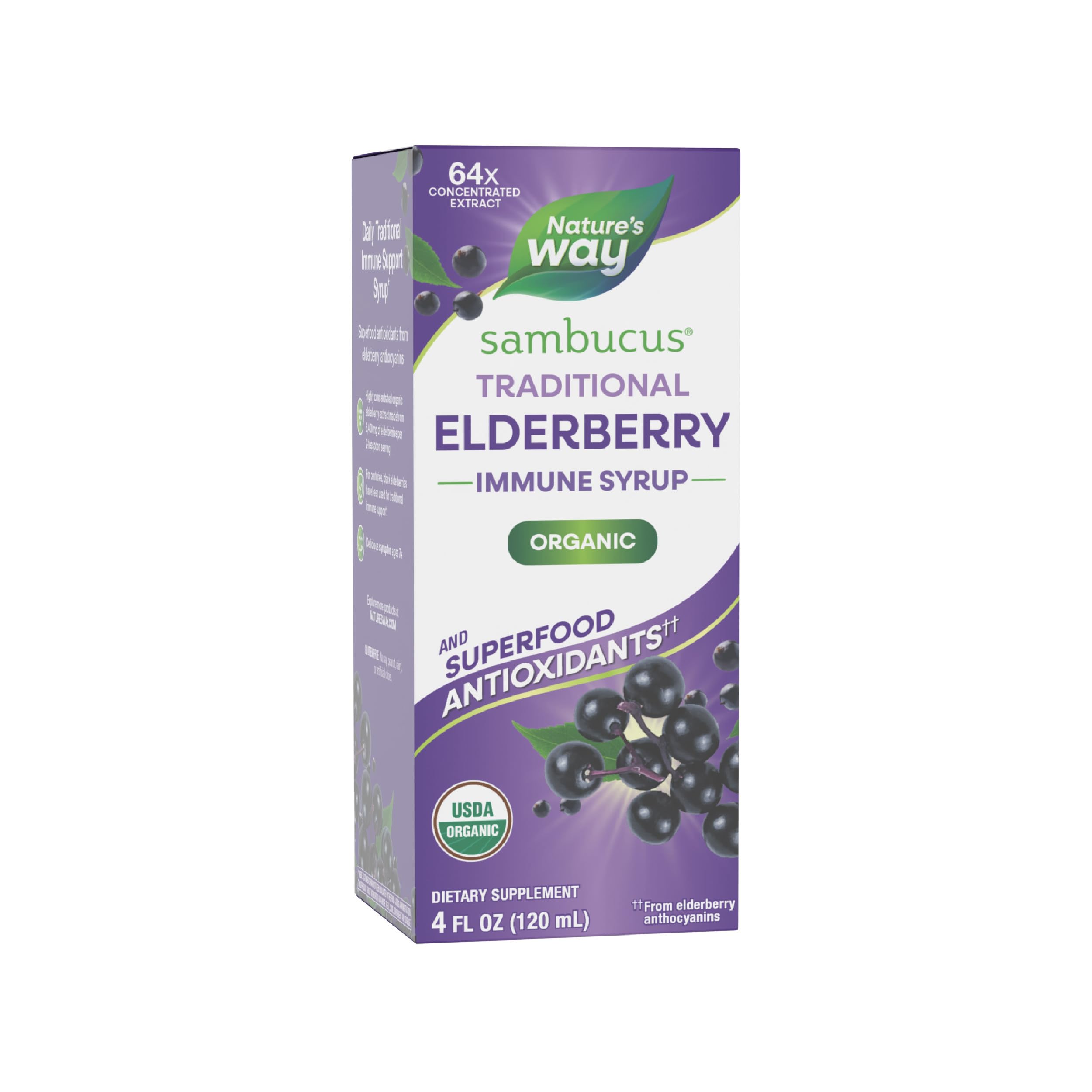 Sambucus, Organic Standardized Elderberry Syrup, 4 Fl. Oz, 4 Fluid Ounce