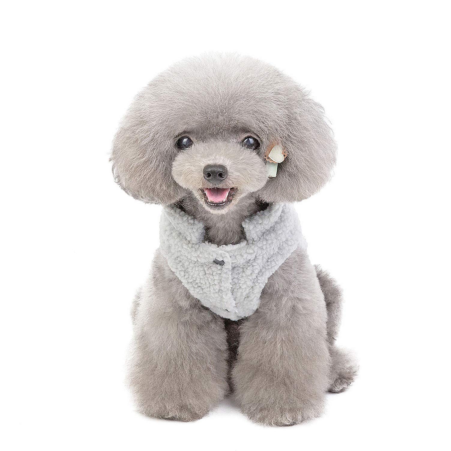 SMALLLEE_LUCKY_STORE Pet Soft Sherpa Fleece Jumper Vest Jacket for Small Dogs Cats Sleeveless Winter Coat Cozy Warm Puppy Yorkie Chihuahua Clothes,Grey S - Image 4