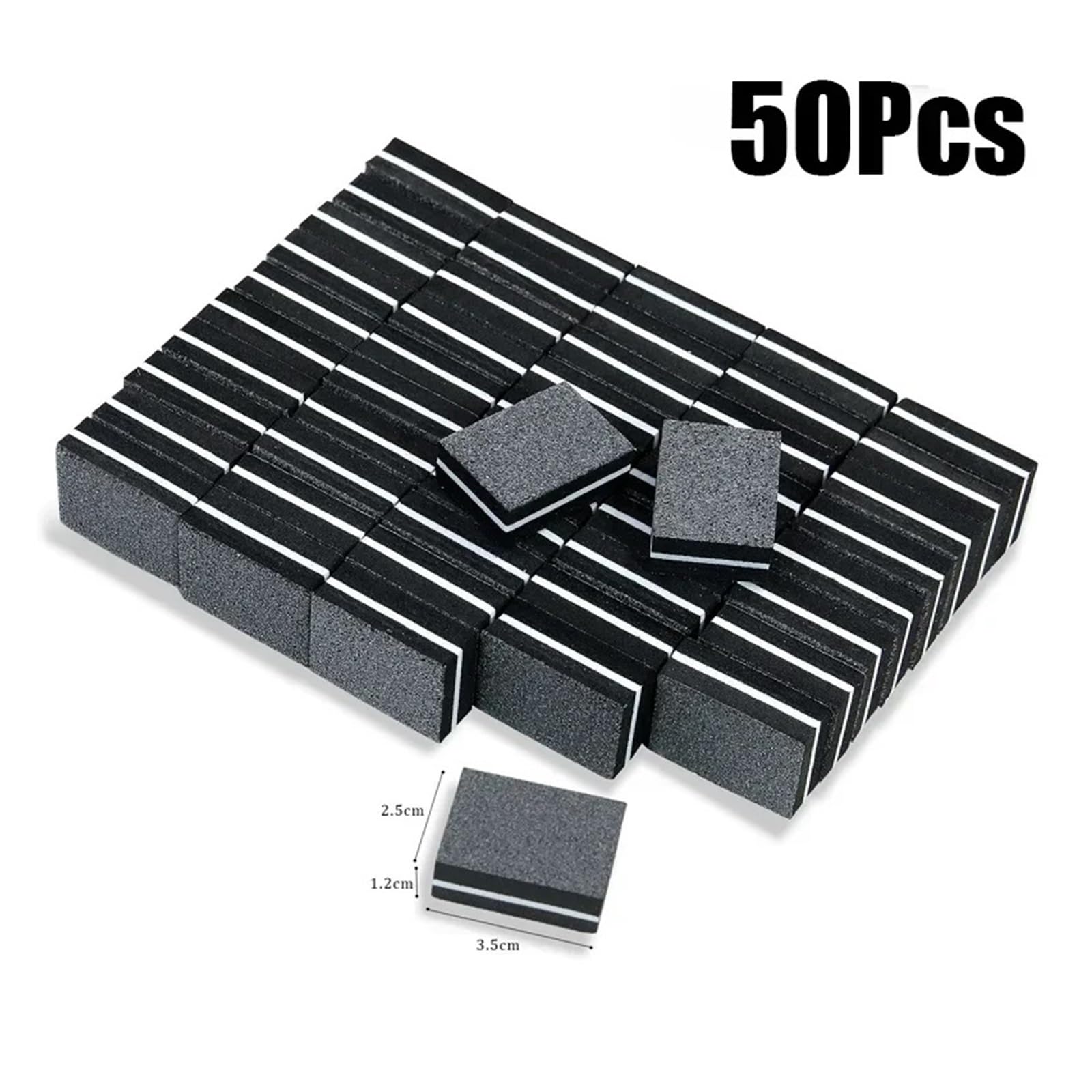 50/20/10 Nagelfeile Blöcke Schwamm Pediküre Pflege Nagellack Schleifpuffer Streifen 100/180 Polieren Maniküre Nail Art Werkzeuge(Black)