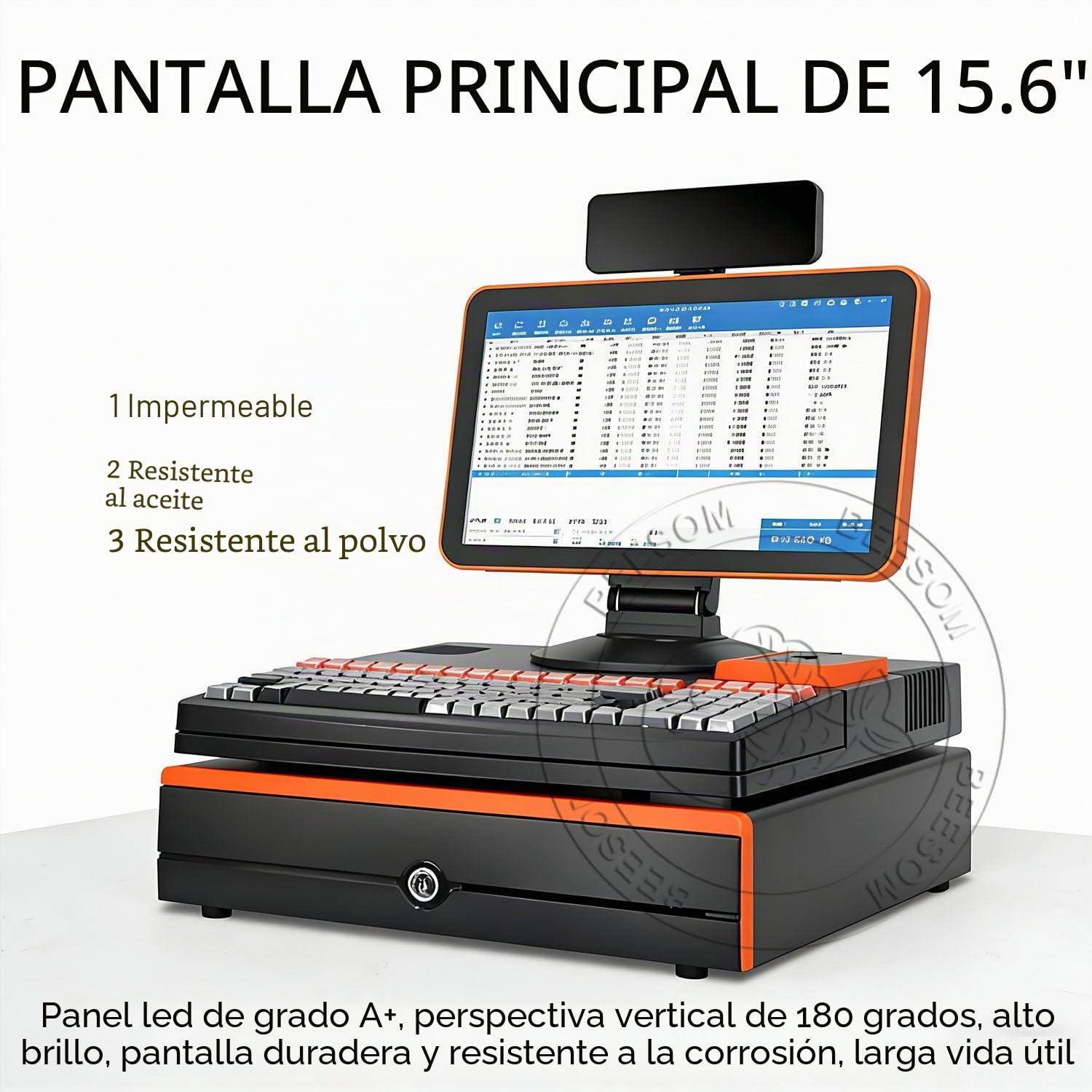 Cajas Registradoras Comercio,Tpv Comercio Completo,15,6" Touch Screen + 58mm Impresora Térmica + Cajón Automático,Gestión Inventario + Pago Múltiple,Dueños Tiendas/Comerciantes Single