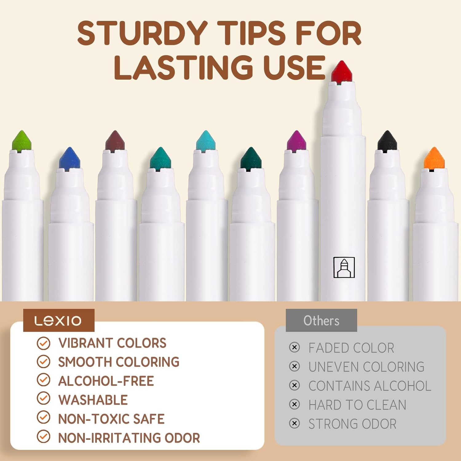 Lexio Washable Markers For Kids, 20 Vibrant Coloring, Washable Non Toxic Markers for Toddlers, Conical Tip, Easy Clean Coloring Book Marker Set for Kids Toddlers Adults Students (12 Box | 240 Markers)