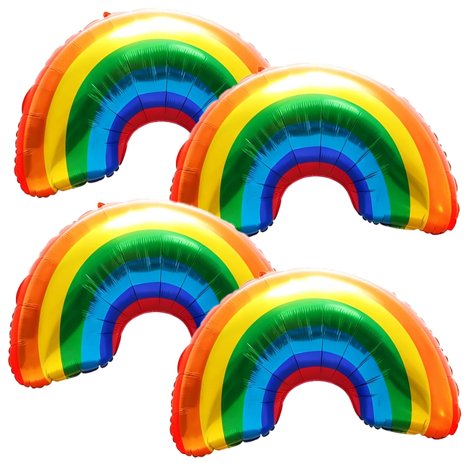 4 Pcs Rainbow Balloons Set, Colorful Rainbow Birthday Decorations Aluminum Foil Multicoloured Balloons Hanging Balloon Arches, for Theme Party Balloon Indoor Outdoor Decoration Accessories