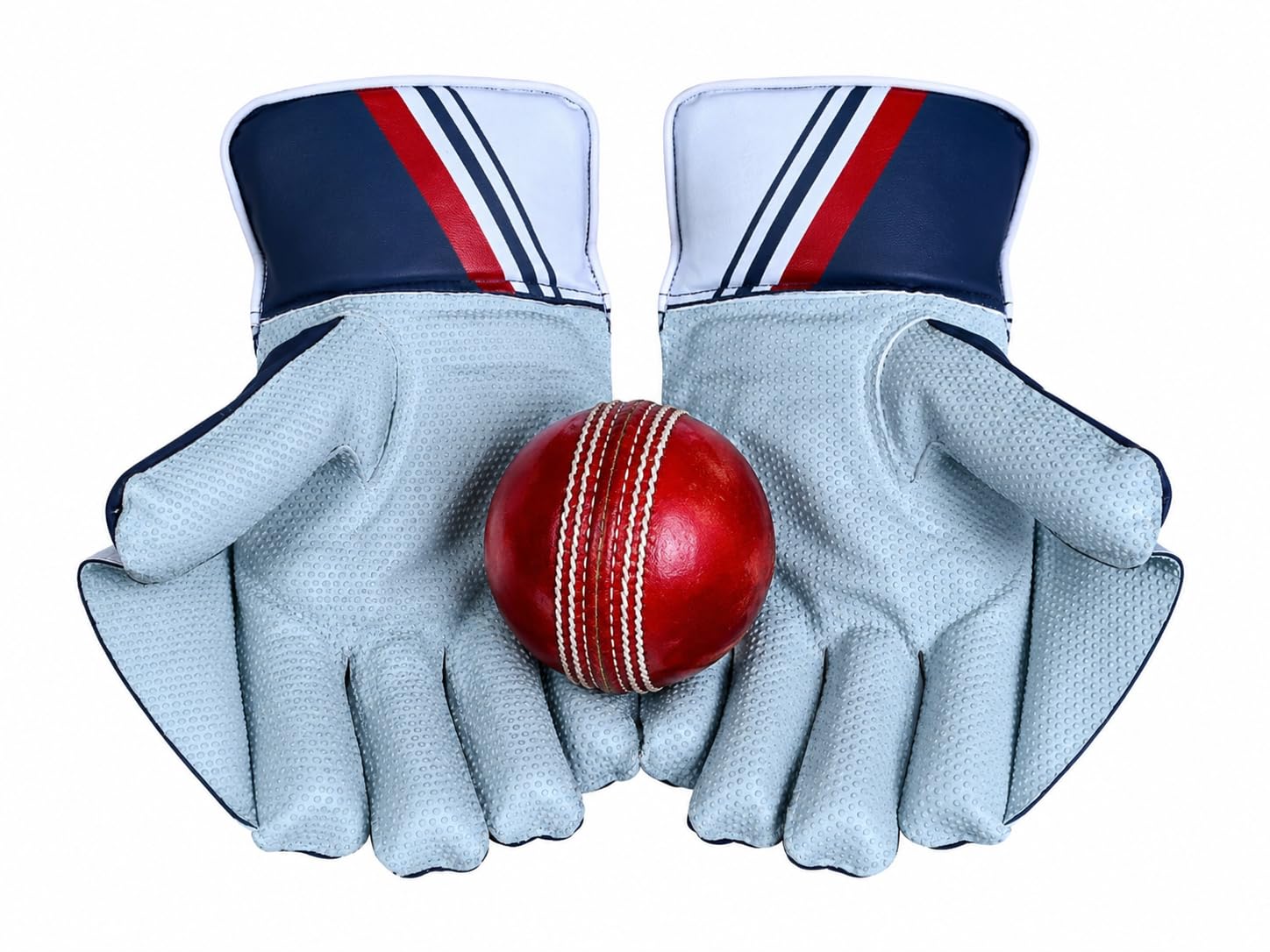Guanti da cricket da cricket, da uomo, imbottiti, professionali, con palmo antiscivolo, guanti da cricket