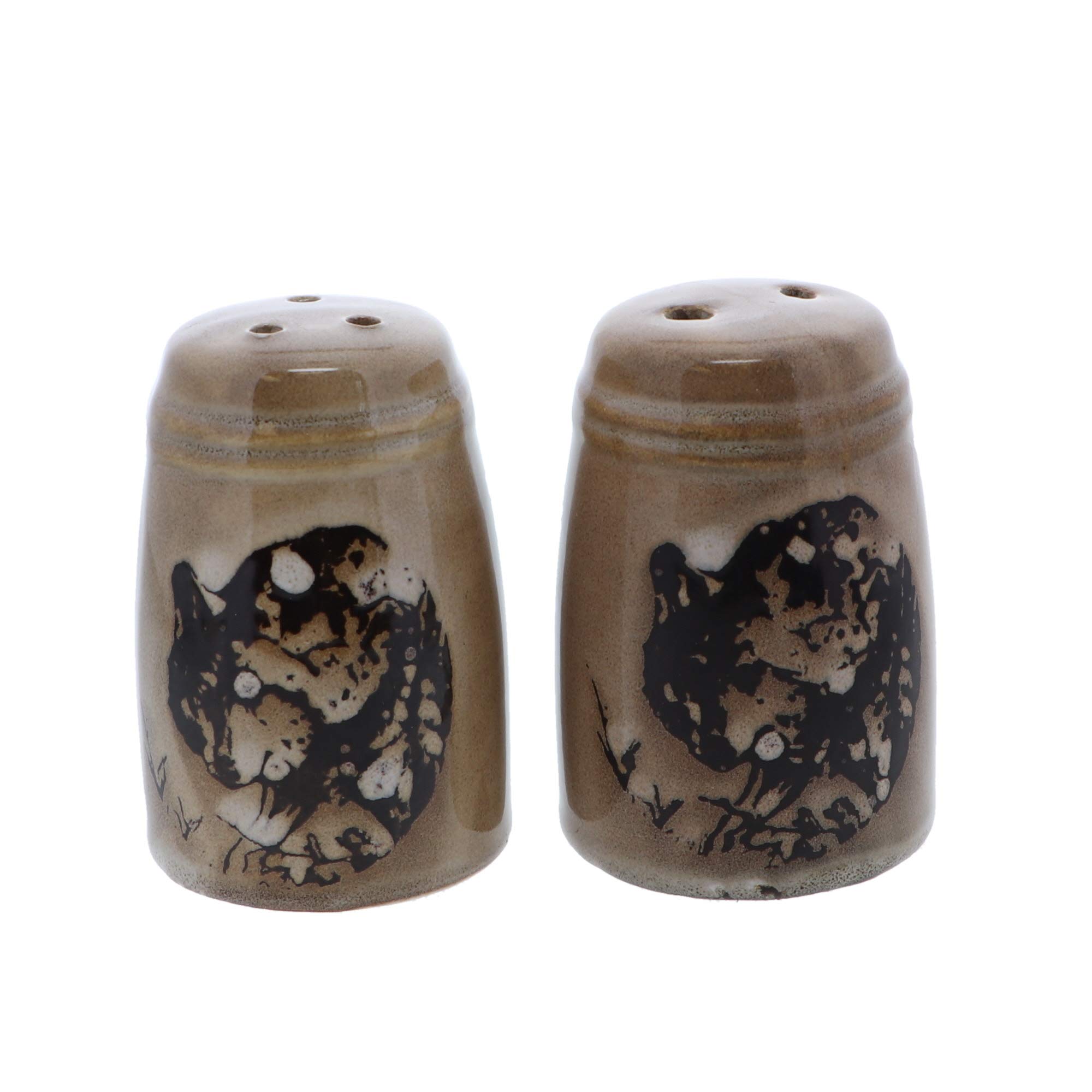 Servette HomeAnimal Salt & Pepper Shaker Sets for Men Kitchen Décor - Wolf