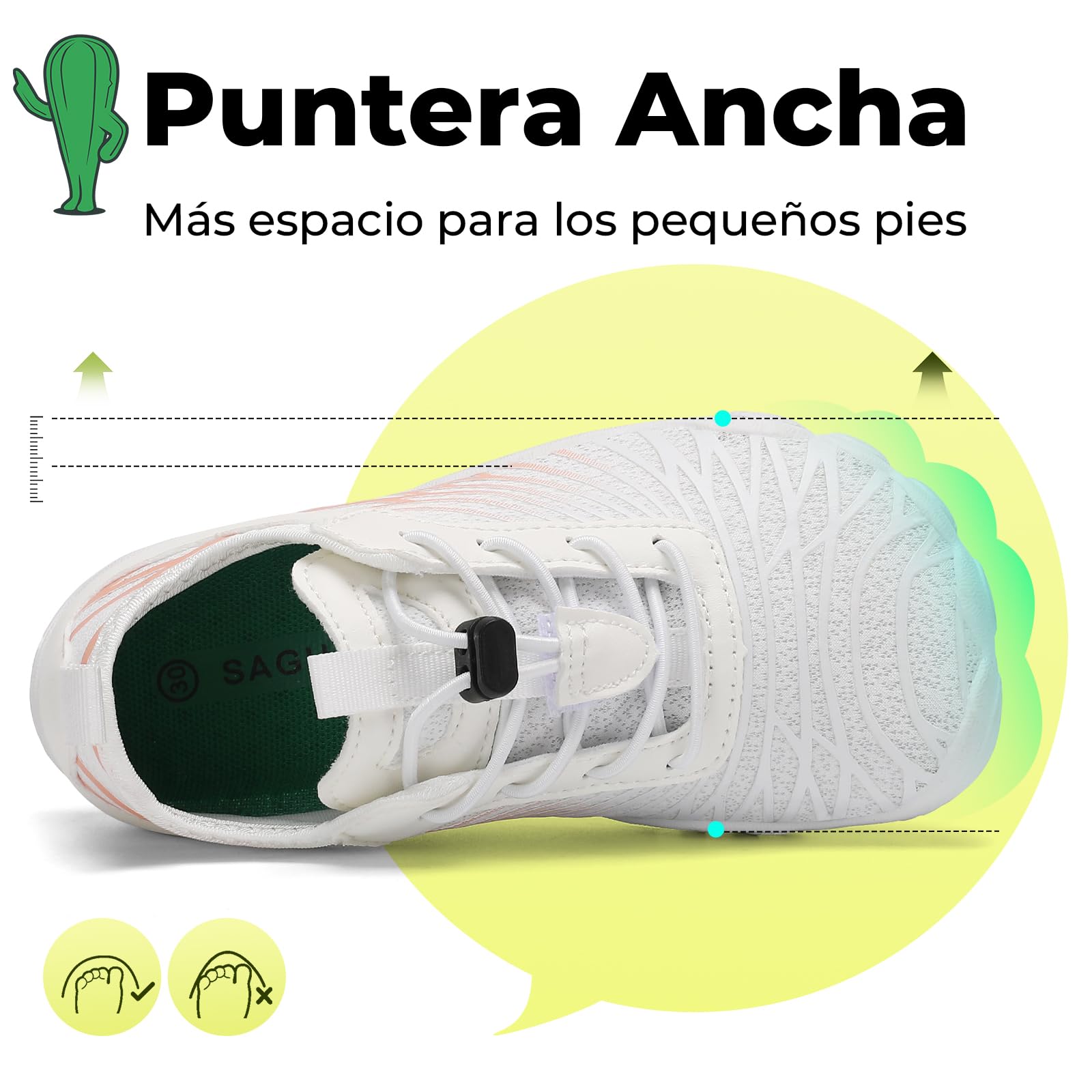 SAGUARO Zapatos descalzos para niños, de secado rápido, transpirables, con puntera ancha, talla 25-35 — view 4
