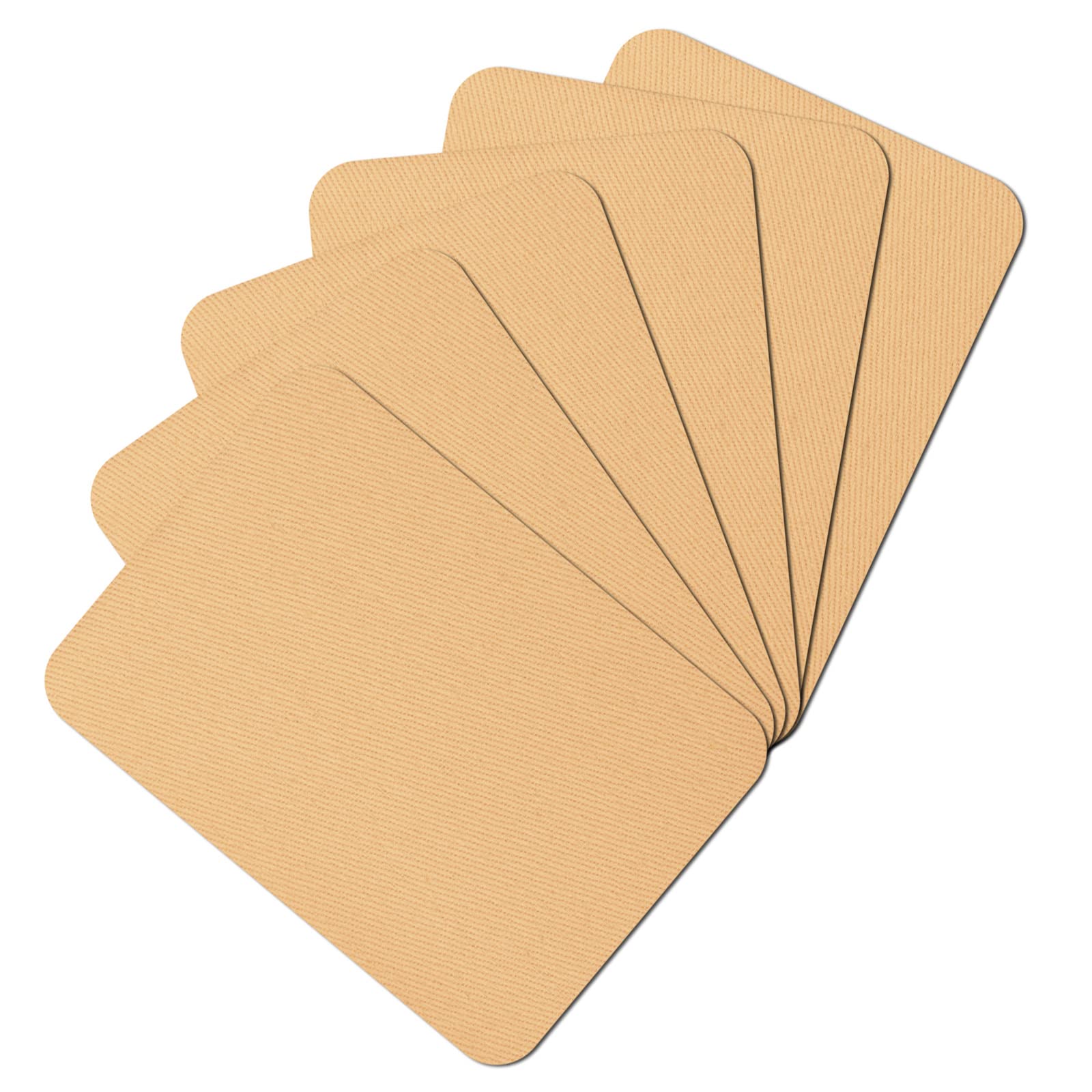 Premium Quality Fabric Repair Patches Iron-on Patches for Clothing Inside &amp; Outside Strongest Glue Cotton 3" by 4-1/4" (7.5 cm x 10.5 cm)… (6PCS-Light Yellow)