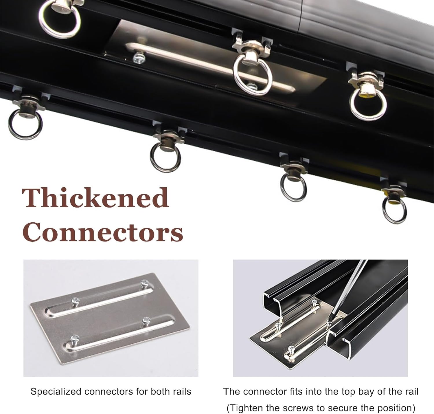 Curtain Conjoined Double Track, Double Aluminum Ceiling Curtain Track, Double Silent Design, Heavy-Duty Curtain Conjoined Double Track for Living Room Bedroom Room Divider (19.2-236.3in)